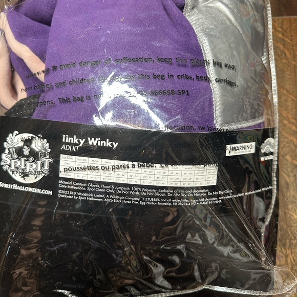 Adults One Size Purple Teletubbies Tinky Winky Halloween Costume - Picture 6 of 8